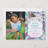 Mermaid African American Birthday Partyの写真 招待状 (正面)