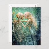 Mermaid and Skeleton in Underwater Embrace シーズンポストカード (正面/裏面)