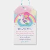 Mermaid and Unicorn Pool Birthday Party Thank You ギフトタグ (正面)