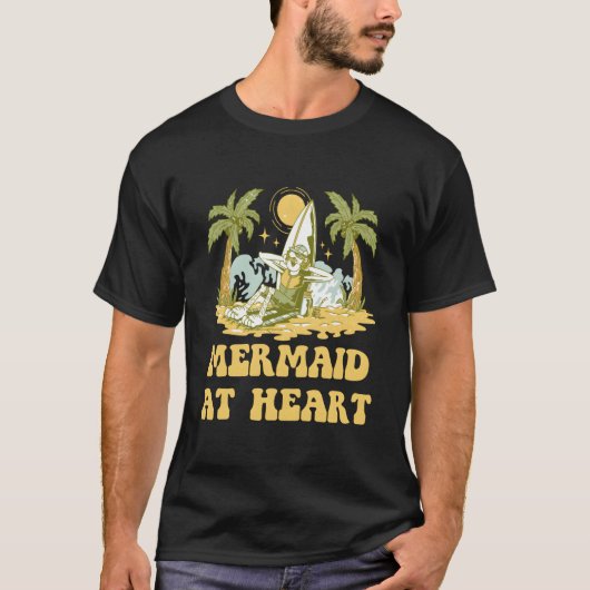 Mermaid At He Swimming Beach Swimmer Ocean Cosplay Tシャツ (正面)
