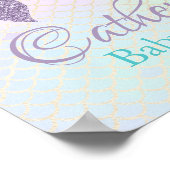 Mermaid Baby Shower Welcome Sign 11x14ポスター ポスター (角)