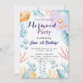 Mermaid Birthday Bash 招待状 (正面)