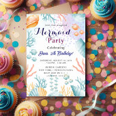 Mermaid Birthday Bash 招待状