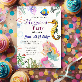 Mermaid Birthday Bash 招待状