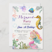 Mermaid Birthday Bash 招待状 (正面)