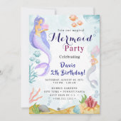 Mermaid Birthday Bash 招待状 (正面)