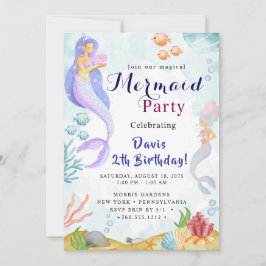 Mermaid Birthday Bash 招待状