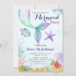 Mermaid Birthday Bash 招待状