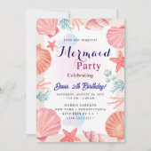 Mermaid Birthday Bash 招待状 (正面)