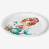 Mermaid Birthday Cute Ocean Party Tableware ペーパープレート (アングル)