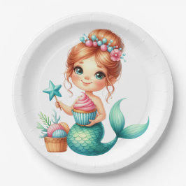 Mermaid Birthday Cute Ocean Party Tableware ペーパープレート