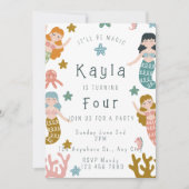 Mermaid Birthday Invitation 招待状 (正面)