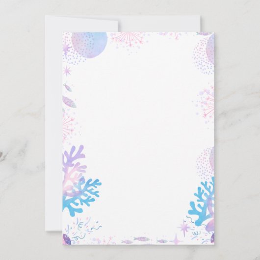 Mermaid Birthday Invitation 招待状 (裏面)