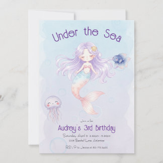 Mermaid Birthday Invitation 招待状