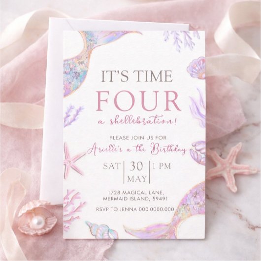 Mermaid Birthday Invitation 招待状