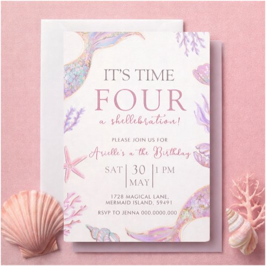 Mermaid Birthday Invitation 招待状