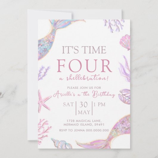 Mermaid Birthday Invitation 招待状 (正面)