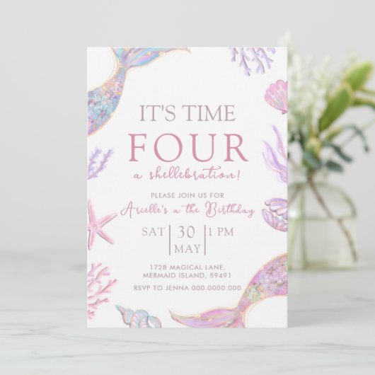 Mermaid Birthday Invitation 招待状 (スタンド正面)