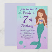Mermaid Birthday Invitation 招待状 (正面/裏面)