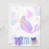 Mermaid Birthday Invitation for Kids サンキューカード (裏面)