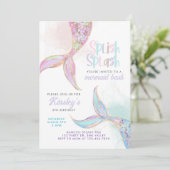 mermaid birthday, mermaid party invite, girls  招待状 (スタンド正面)