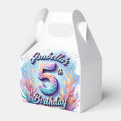 Mermaid Birthday Party Custom Name & Age Isabella  フェイバーボックス (裏面サイド)