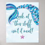 Mermaid Birthday Party Decorations Sign ポスター<br><div class="desc">This Mermaid Birthday Party Decorations Sign is the perfect way to make your birthday celebration truly magical.</div>