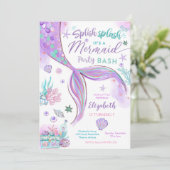 Mermaid Birthday Party Invitation 招待状 (スタンド正面)