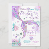 Mermaid Birthday Party Invitation 招待状 (正面)