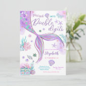 Mermaid Birthday Party Invitation 招待状 (スタンド正面)