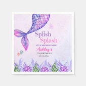 Mermaid Birthday Party Napkins for Girls スタンダードカクテルナプキン (正面)