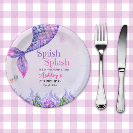 Mermaid Birthday Party Plates for Girls ペーパープレート
