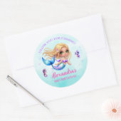 Mermaid Birthday Party - Under the Sea Splish spla ラウンドシール (封筒)