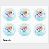 Mermaid Birthday Party - Under the Sea Splish spla ラウンドシール (シート)