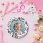 Mermaid Birthday Photo Personalized ペーパープレート (パーティー)