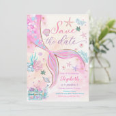 Mermaid Birthday Save the Date 招待状 (スタンド正面)