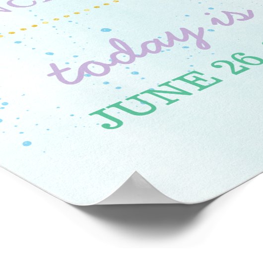 Mermaid Birthday Stats Milestone Poster ポスター (角)