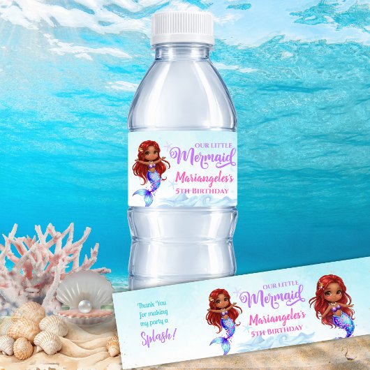 Mermaid Birthday - Under the sea ペットボトルラベル