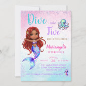 Mermaid Birthday - Under the Sea - Splish splash 招待状 (正面)