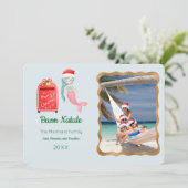 Mermaid Buon Nataleフォトグリーティングカード 招待状 (スタンド正面)