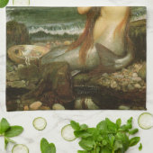 Mermaid by John William Waterhouse キッチンタオル (折り畳み)