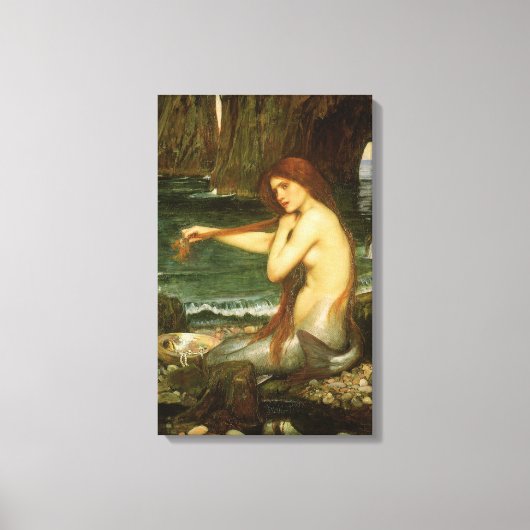 Mermaid by John William Waterhouse キャンバスプリント (正面)