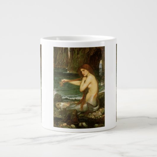 Mermaid by John William Waterhouse ジャンボコーヒーマグカップ (正面)