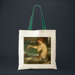 Mermaid by John William Waterhouse トートバッグ<br><div class="desc">A Mermaid (1901) by JW Waterhouse is a vintage Victorian Era Pre-Raphaelite fine art portrait painting. A mermaid is brushing her hair on the beach by the seashore. A mermaid is a mythological aquatic creature that is half human and half fish. About the artist: John William Waterhouse (1849-1917) was an...</div>