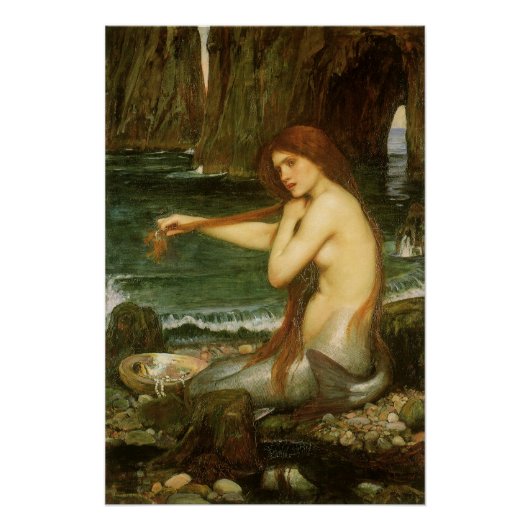 Mermaid by John William Waterhouse ポスター (正面)