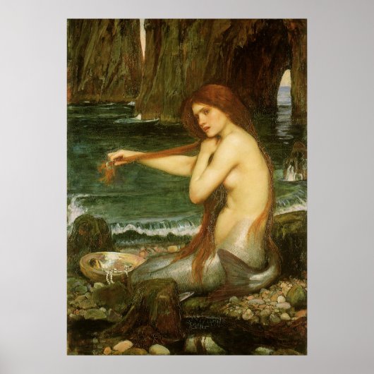 Mermaid by John William Waterhouse ポスター (正面)