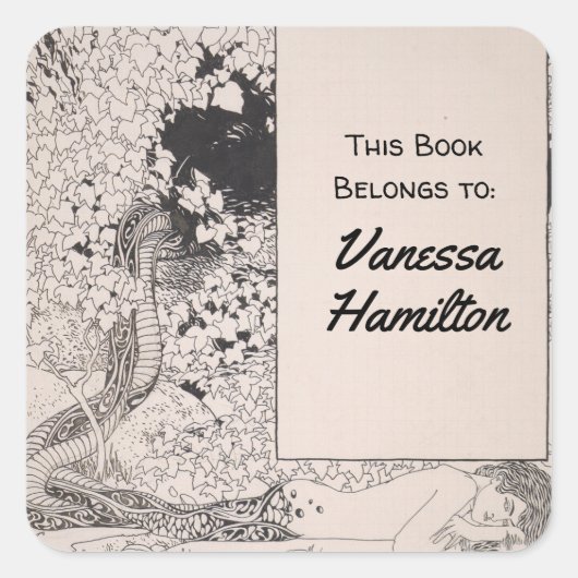 Mermaid by Koloman Moser スクエアシール (正面)