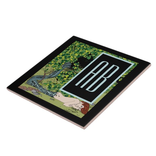 Mermaid by Koloman Moser タイル (側面)