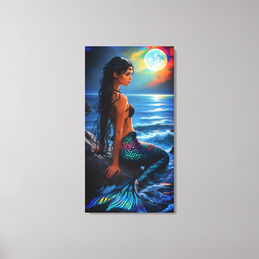 Mermaid by the Sea Canvas Wall Art キャンバスプリント (正面)