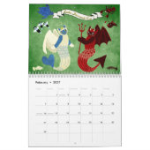 Mermaid Cat Calendar カレンダー (2月 2027)